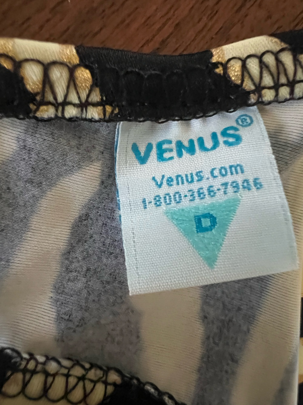 VENUS WomensZebra-Print Bikini Bottoms in Black and Cream - Picture 3 of 3